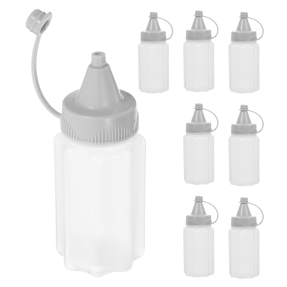 Reusable Bottle - 8Pcs Kitchen Squeeze Bottles Clear Plastic