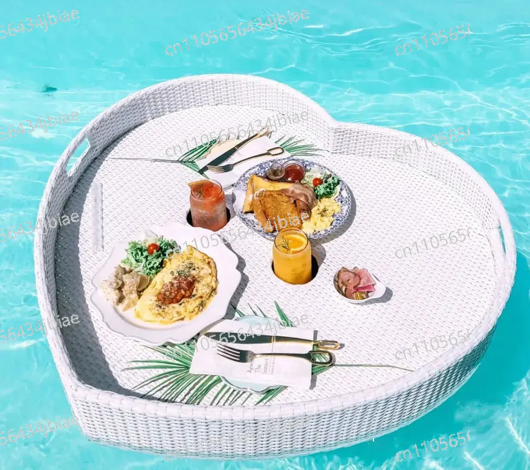 Bamboo Cutlery - Net Red Floating Tray Round Rattan