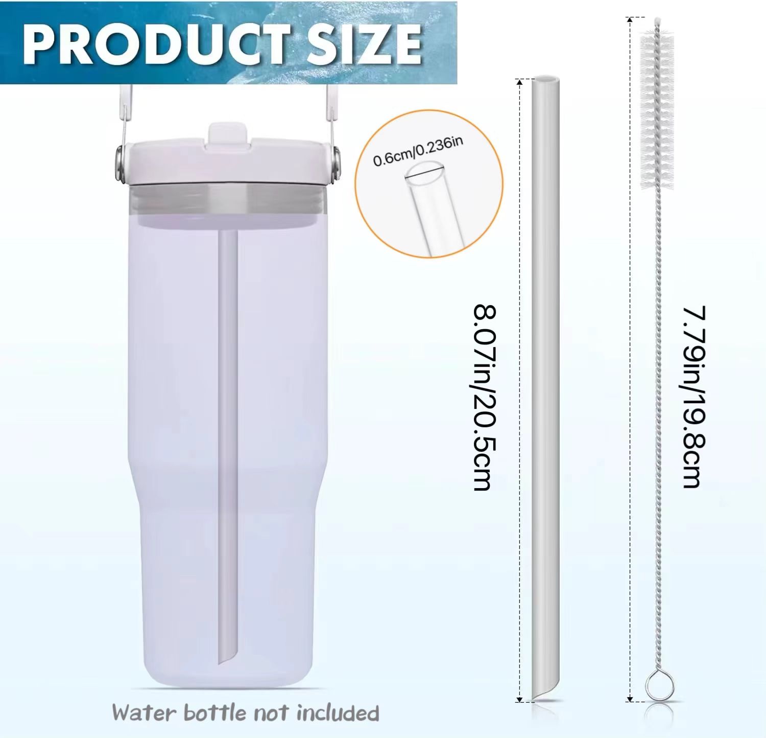 6pcs Reusable Straws Plastic S - огляд і ціна Reusable Straw