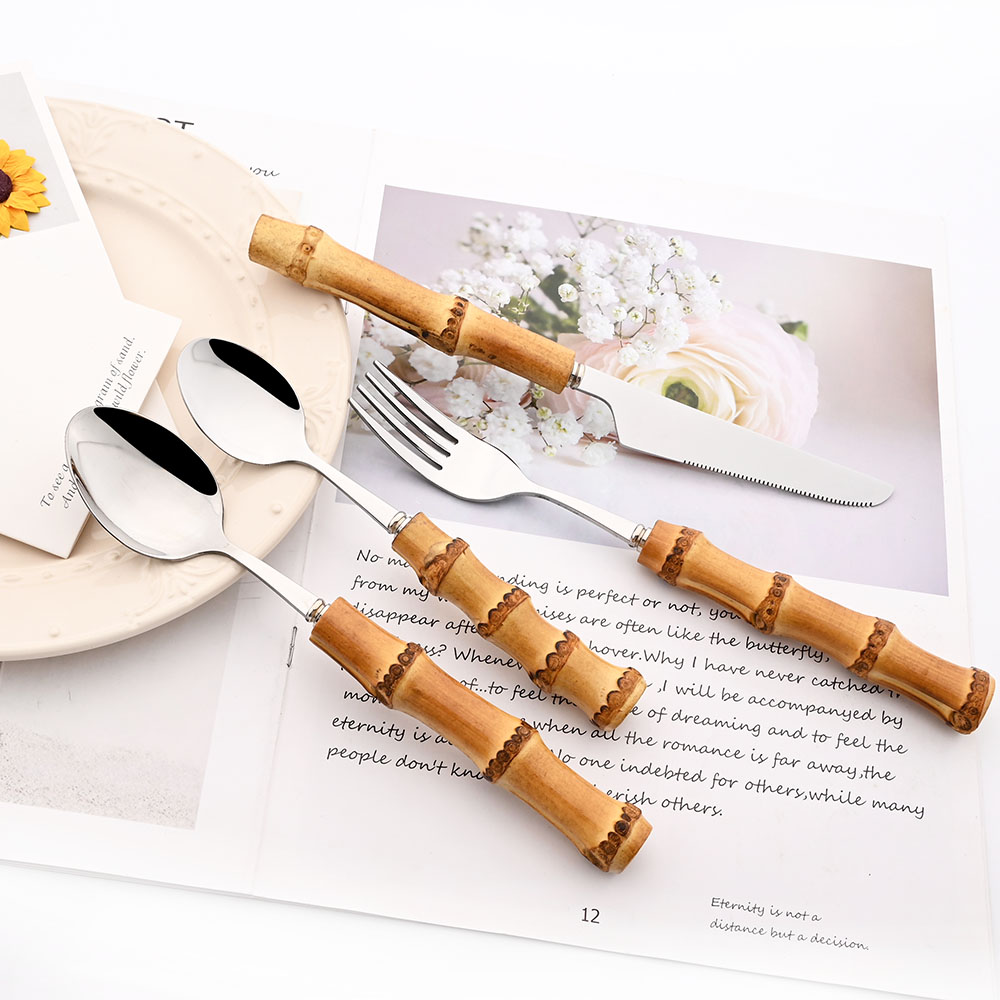 Drmfiy Gold Dinner Fork Cutler - огляд і ціна Bamboo Cutlery