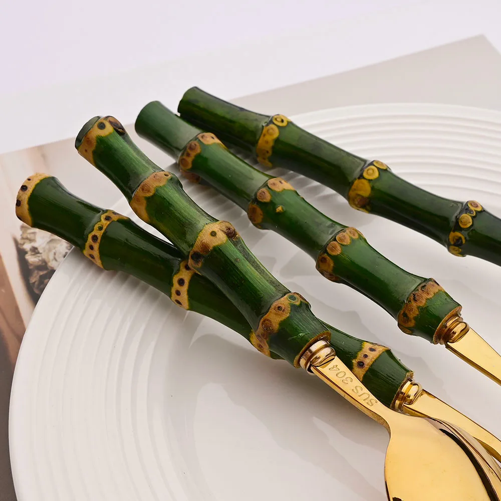 6/16/20/24/30Pcs Green Bamboo  - огляд і ціна Bamboo Cutlery