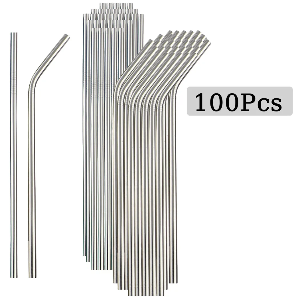 100Pcs Stainless Steel Straw D - огляд і ціна Reusable Straw