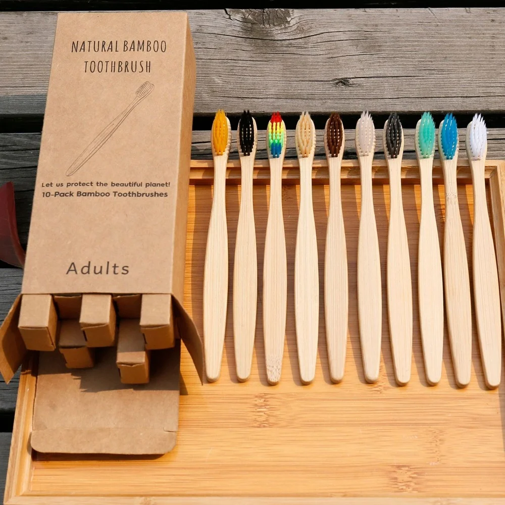 10PCS Colorful Toothbrush Natu - огляд і ціна Bamboo Toothbrush