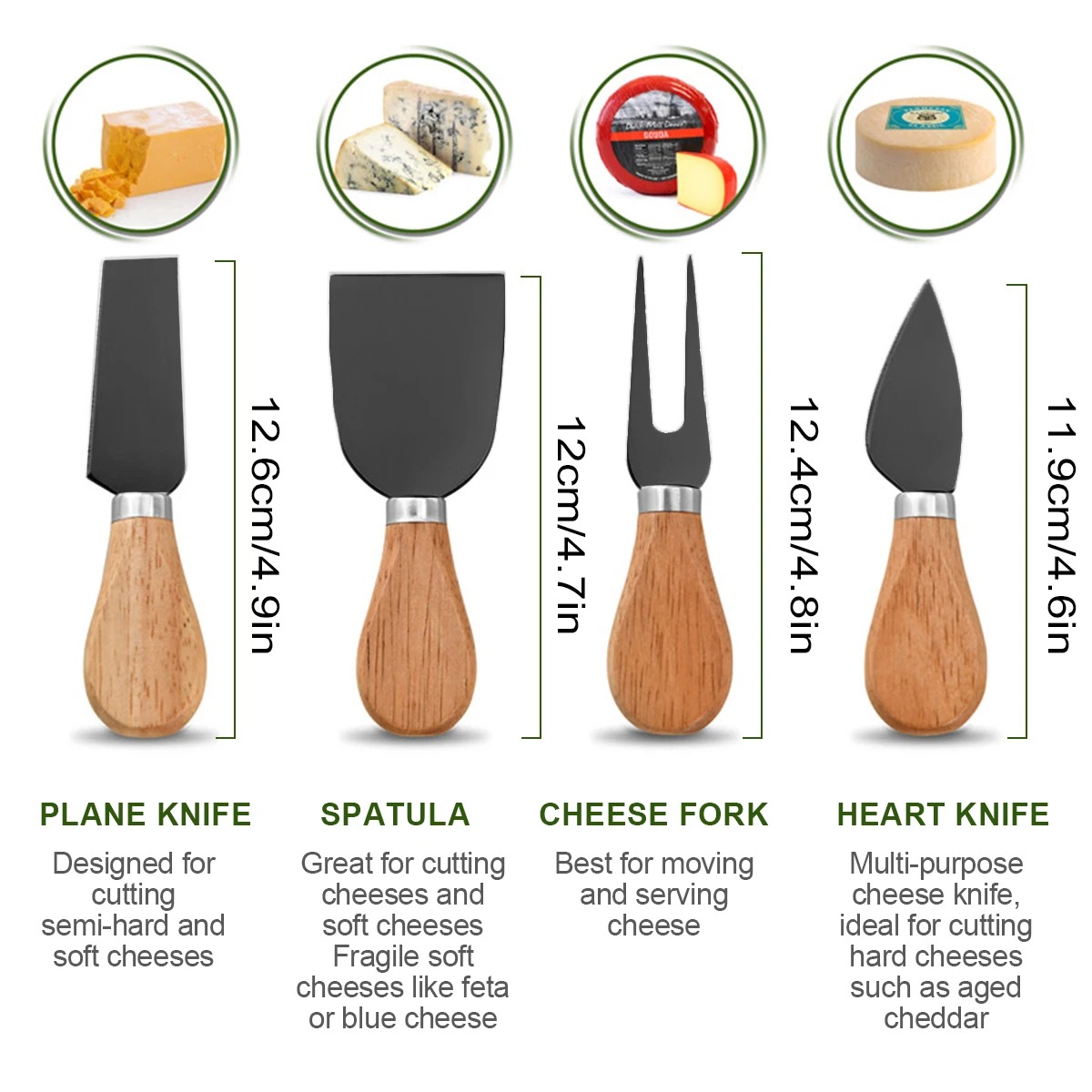 Cheese Knives Set for Charcute - огляд і ціна Bamboo Cutlery