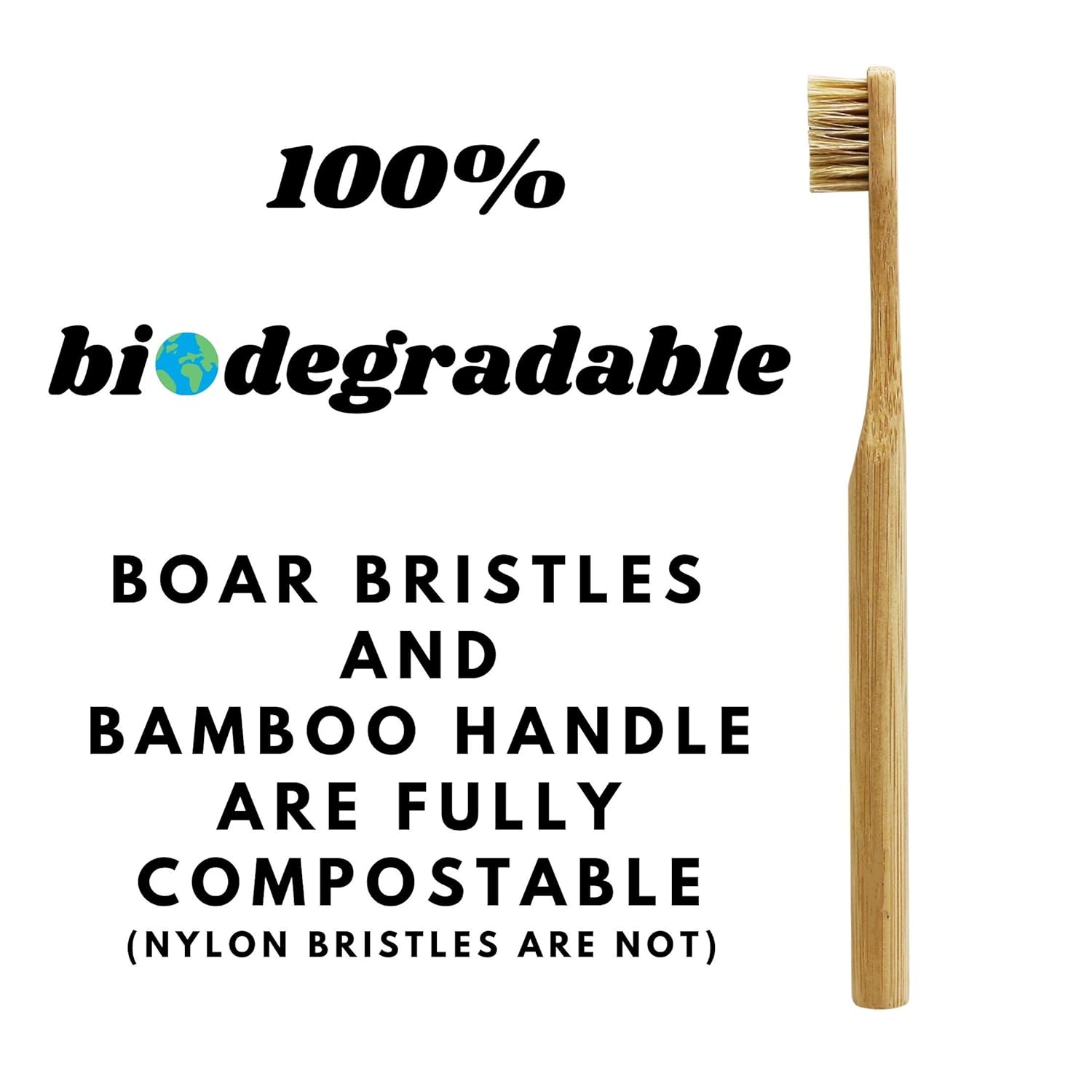10Pcs Natural Boar Bristle Bam - огляд і ціна Bamboo Toothbrush